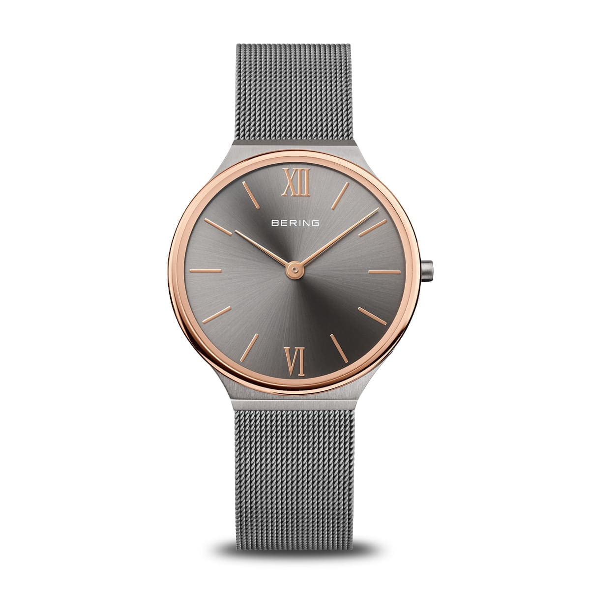 Bering Grey / Rose Slim Steel Watch 18434-369