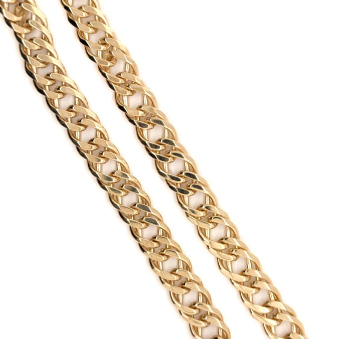 Ladies Yellow Gold Double Curb Bracelet