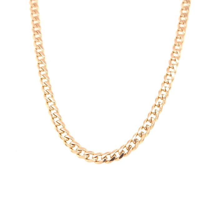9ct Gold Flat Curb Link Chain - 20 Inch