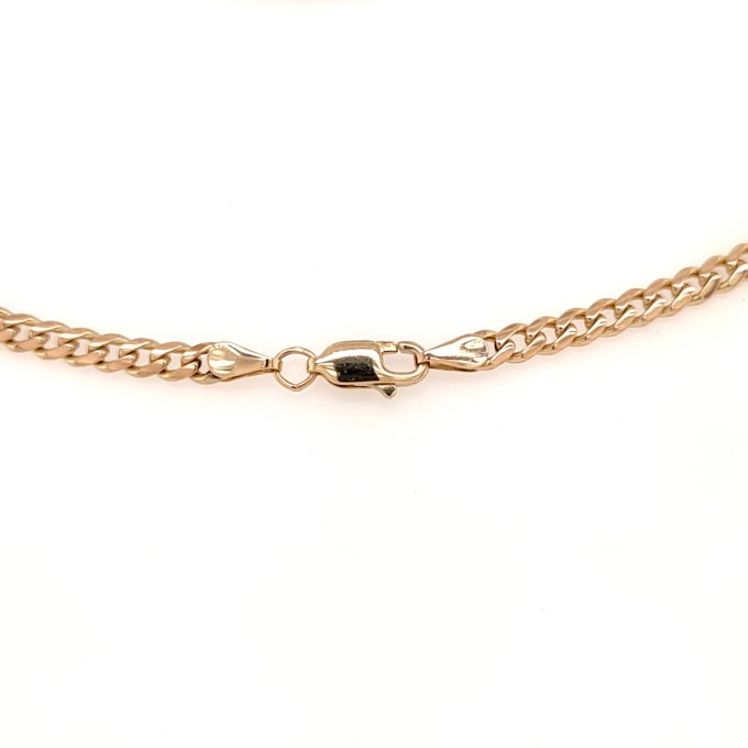 9ct Gold Flat Curb Link Chain - 20 Inch