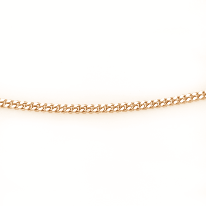 9ct Gold Flat Curb Link Chain - 16 Inch