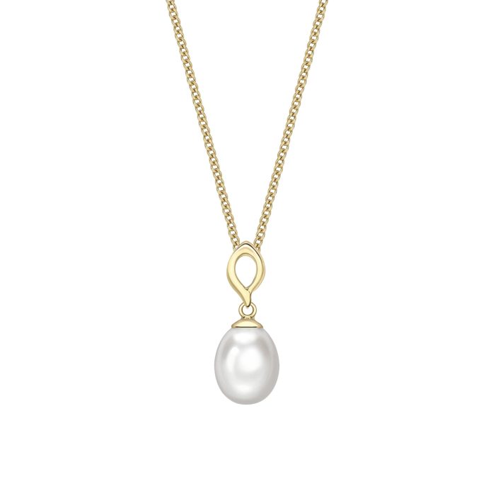 Yellow Gold Classic Pearl Drop Necklace