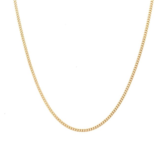 9ct Yellow Gold Flat Curb Link Chain - 20"