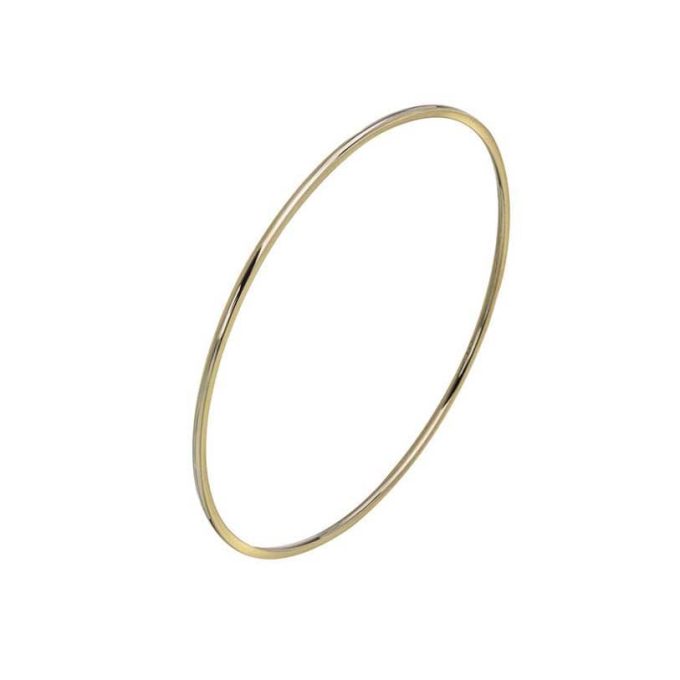 9 Carat Gold Round Wire Bangle 2mm