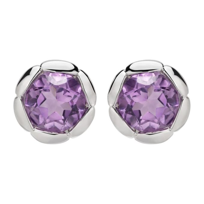 Unique Silver Amethyst Peridot Earrings