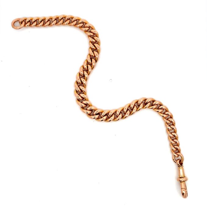 Antique Rose Gold Graduated Curb Bracelet