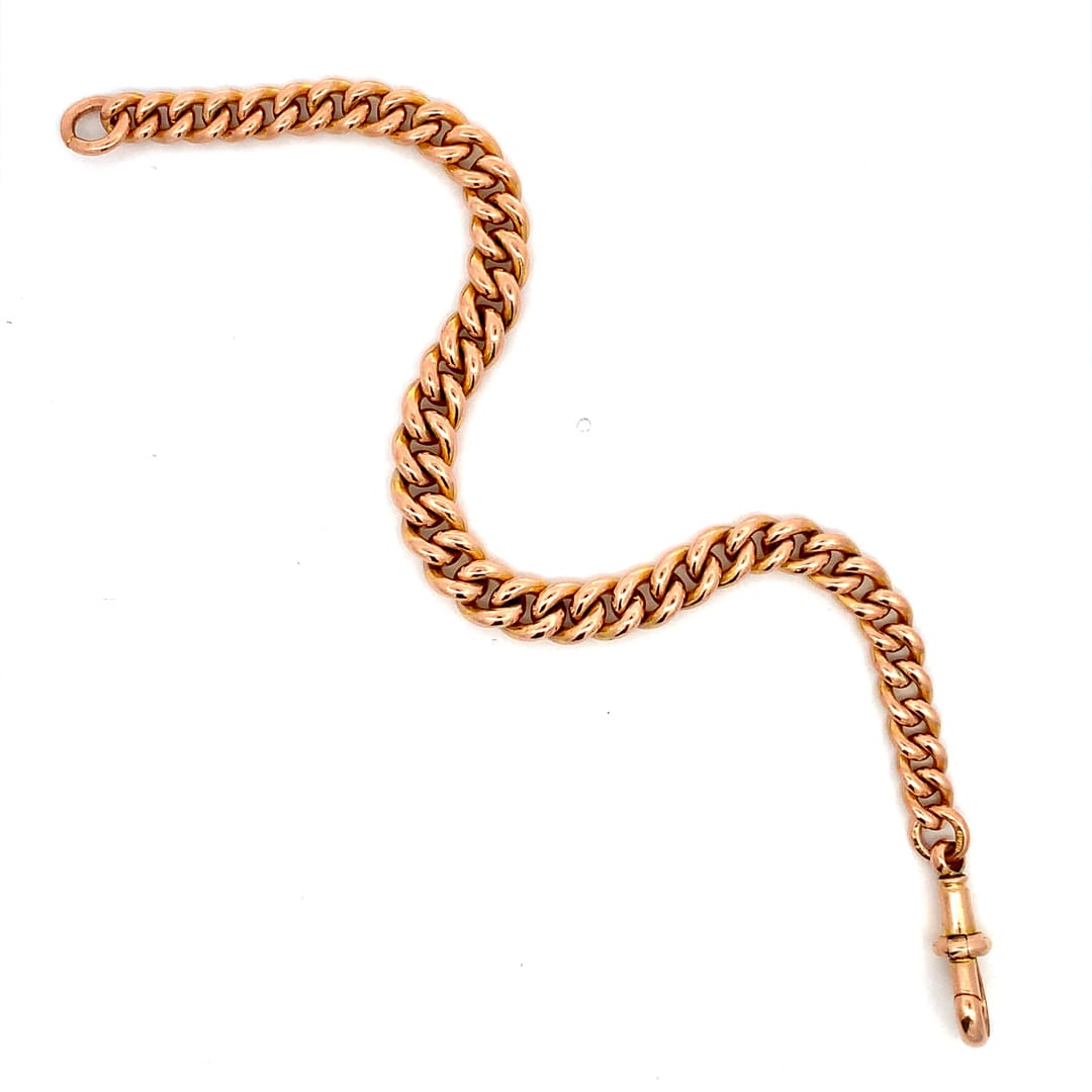 Antique Rose Gold Graduated Curb Bracelet