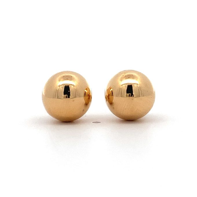 18ct Yellow Gold Ball Stud Earrings 9mm