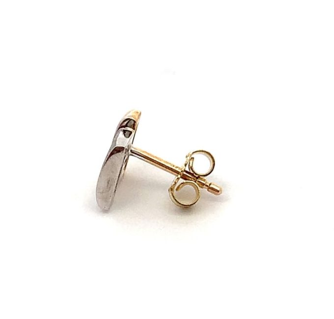 9ct Gold Multi Tone Diamond Set Stud Earrings