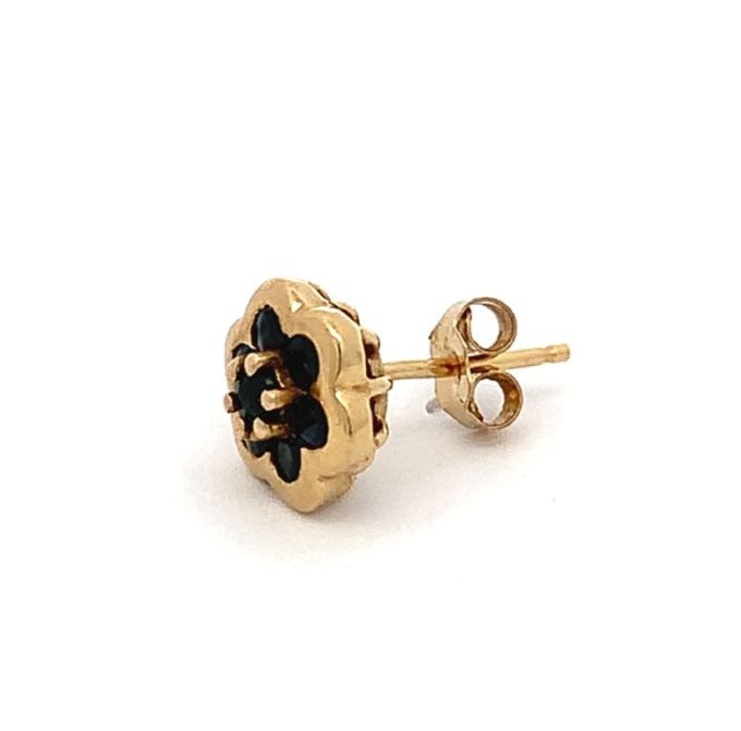 Blue Sapphire Cluster Stud Earrings