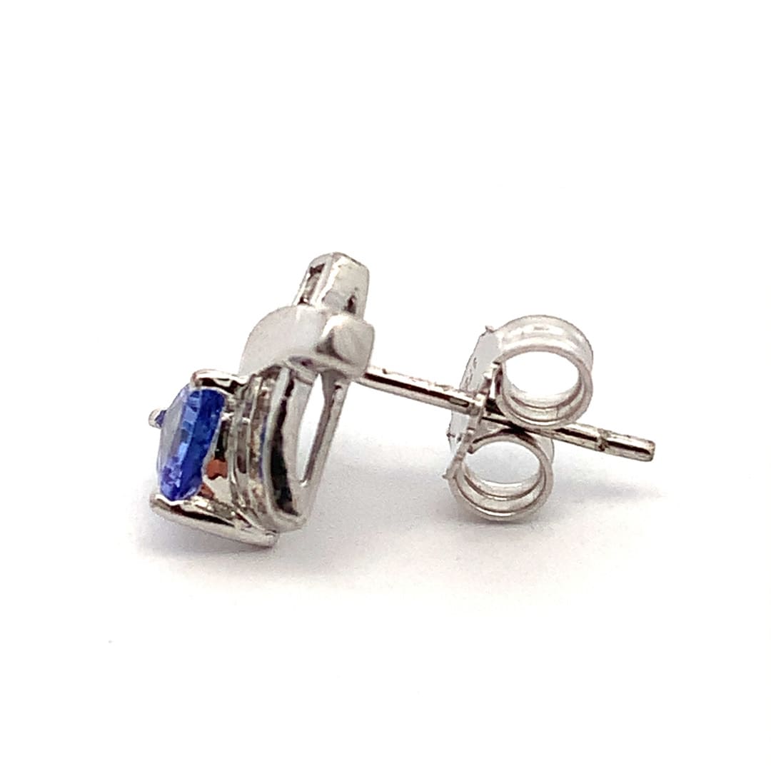 Tanzanite and Diamond Stud Earrings