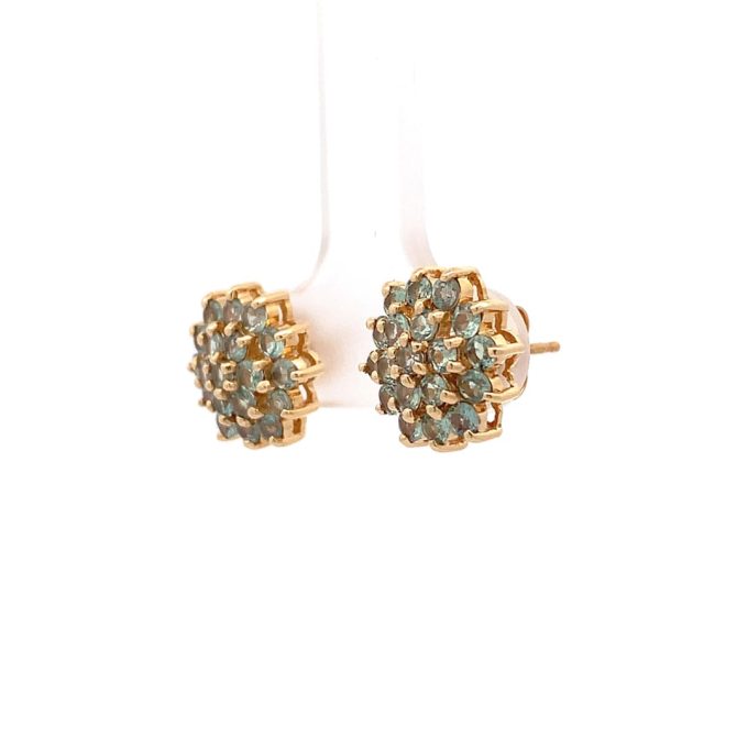 Green Amethyst Cluster Earrings
