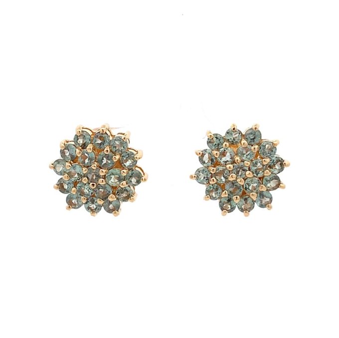 Green Amethyst Cluster Earrings