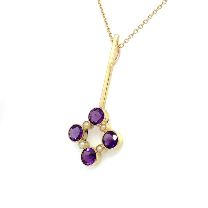 Vintage Amethyst & Pearl Necklace
