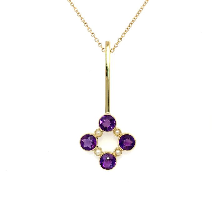 Vintage Amethyst & Pearl Necklace
