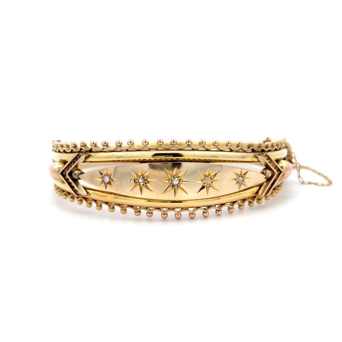 Antique Etruscan Revival Gold Bangle
