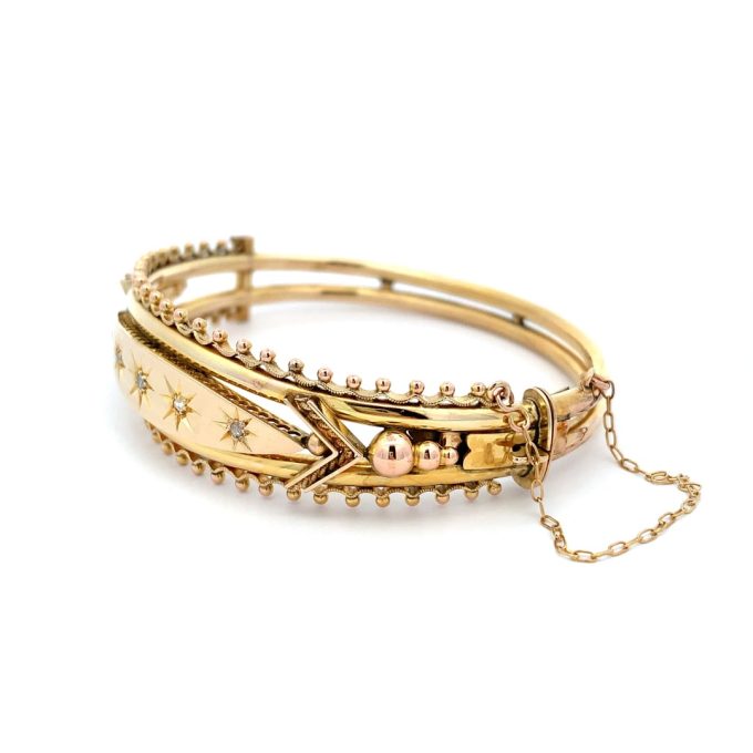 Antique Etruscan Revival Gold Bangle
