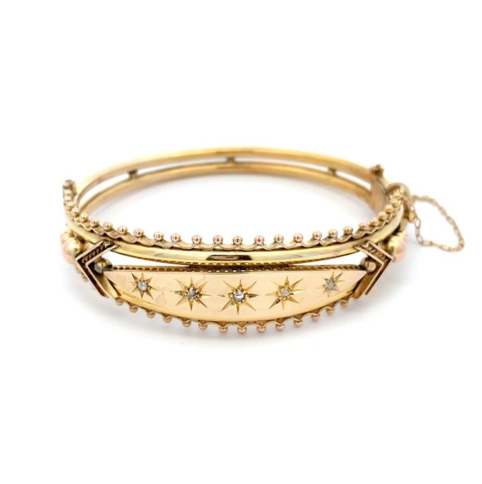 Antique Etruscan Revival Gold Bangle