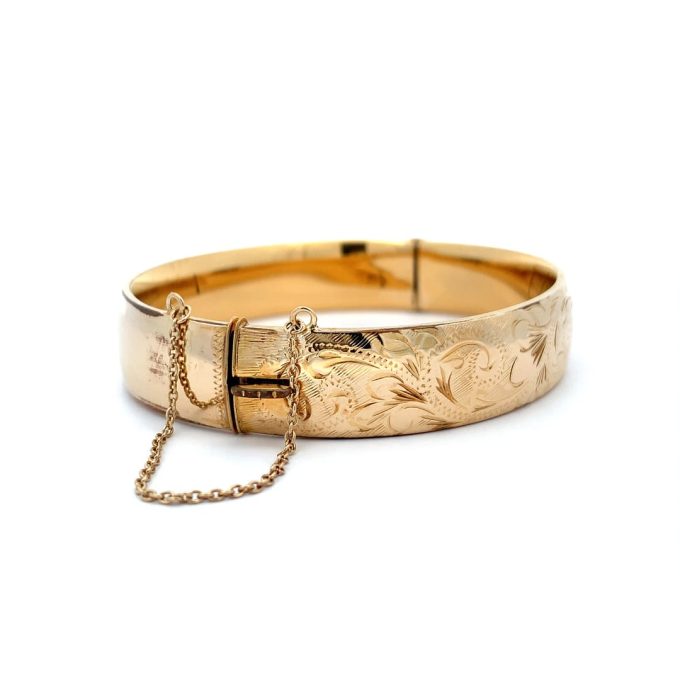 Vintage 9ct Rolled Gold Engraved Bangle