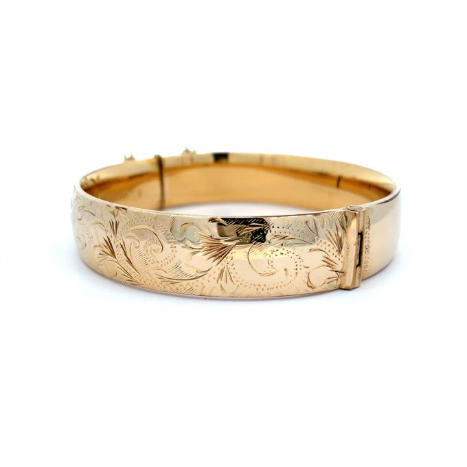 Vintage 9ct Rolled Gold Engraved Bangle