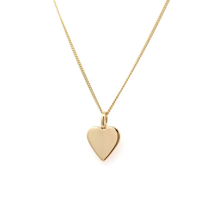 9ct Gold Engravable Heart Necklace