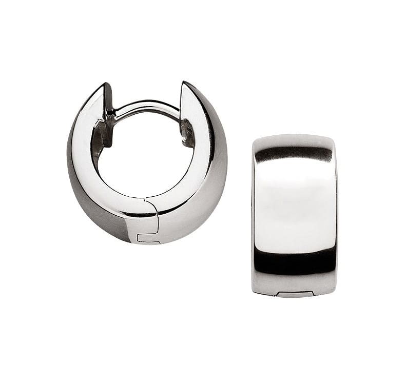 Bastian Flat Silver Huggie Earrings