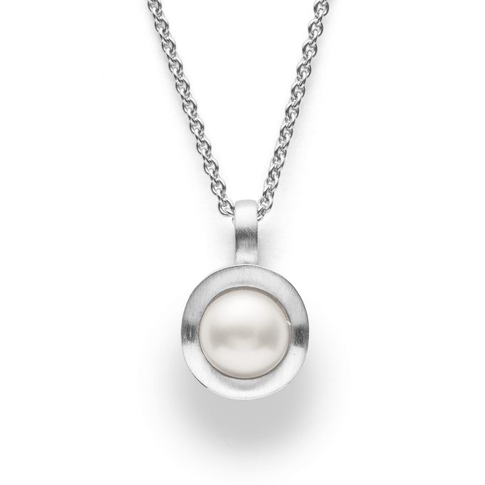 Bastian Silver Wavey Pearl Necklace