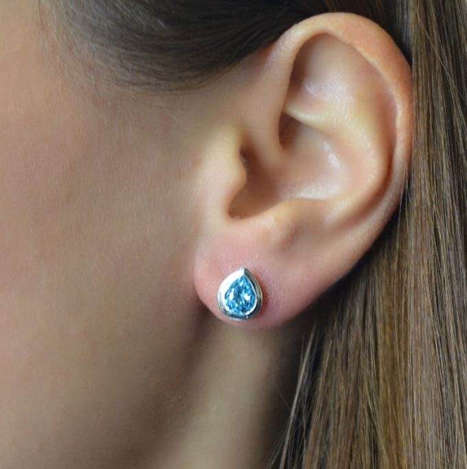 Bastian Pear Cut Topaz Stud Earrings