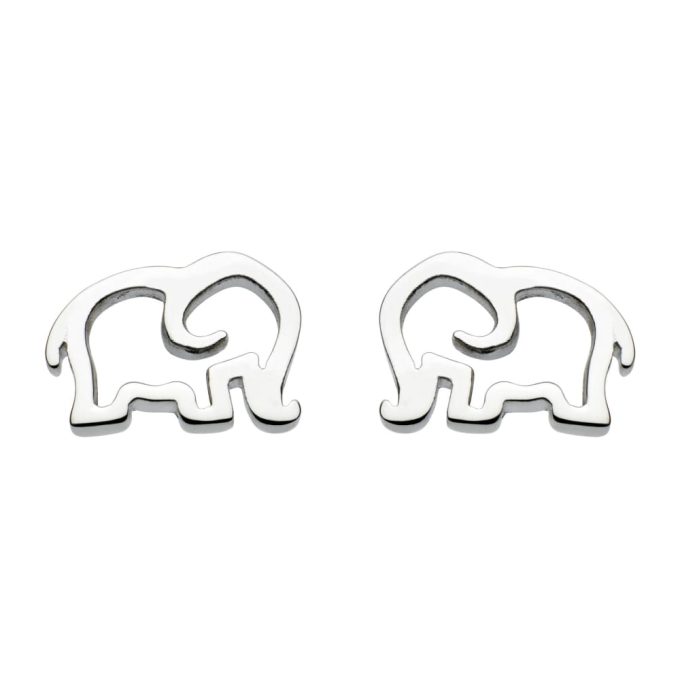 Silver Elephant Studs