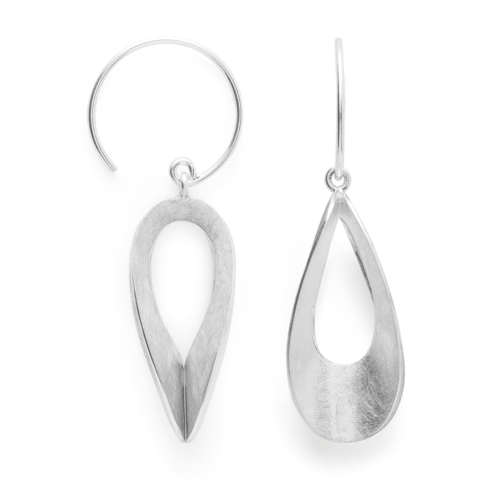 Bastian Silver Curvy Cut Drop Earrings