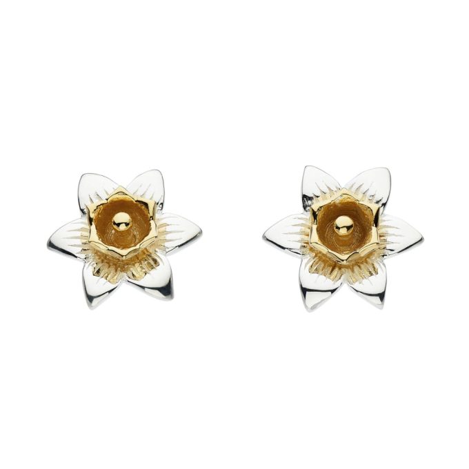Silver Daffodil Stud Earrings