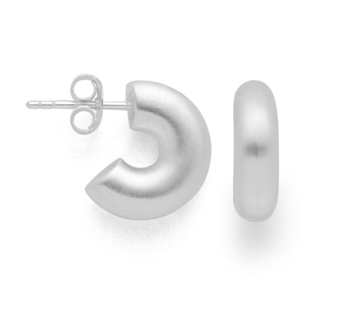 Bastian Silver Curve Earrings