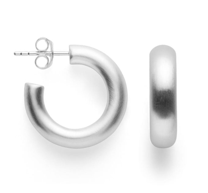 Bastian Silver Curve Earrings