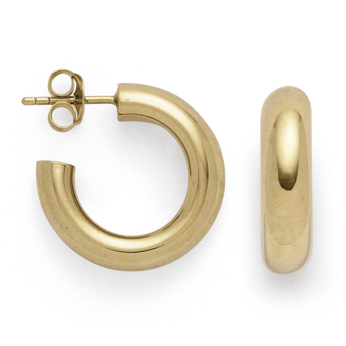 Bastian Gold Plate 3/4 Hoop Earrings
