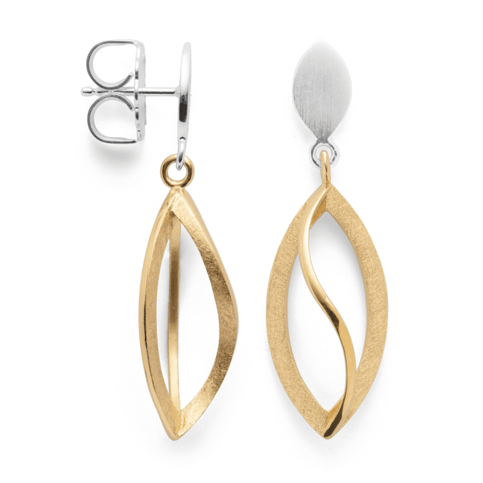 Bastian Curvy Multi Tone Drop Earrings