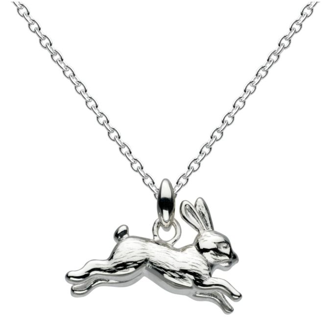 Silver Leaping Hare Necklace