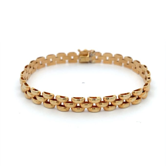 Yellow Gold Brick Link Bracelet