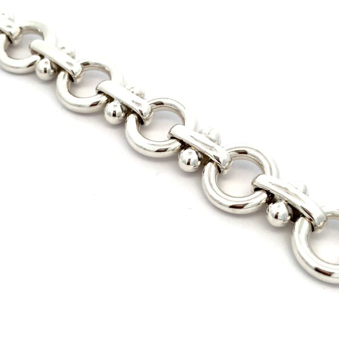 Silver Chunky Fancy Link Bracelet