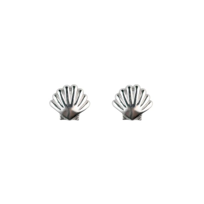 Silver Shell Stud Earrings