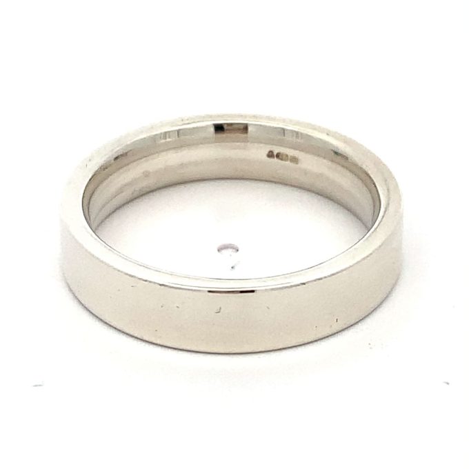 Gents Silver Flat Court Band