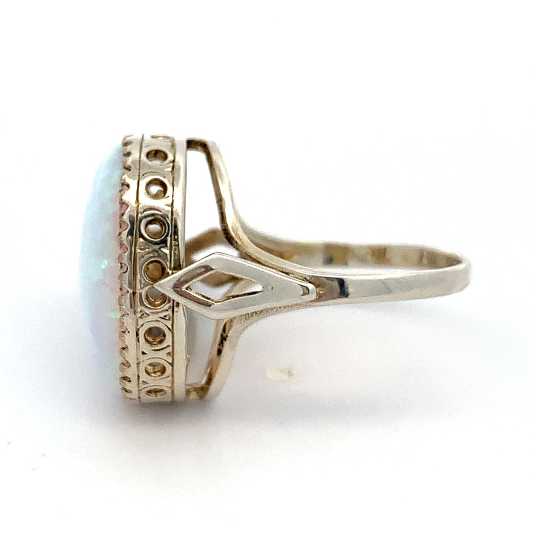 Cultured Opal Silver Dress Ring