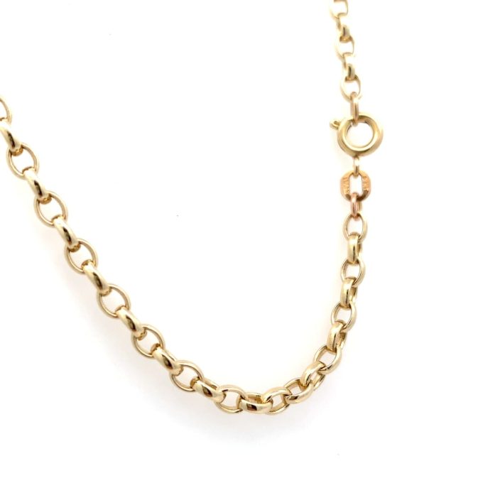 9ct Gold Oval Belcher Link Chain - 21 Inch