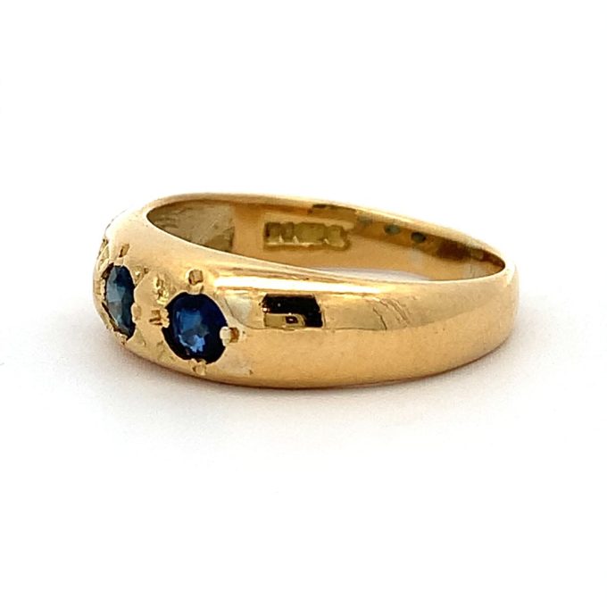 Yellow Gold Sapphire Bombe Ring