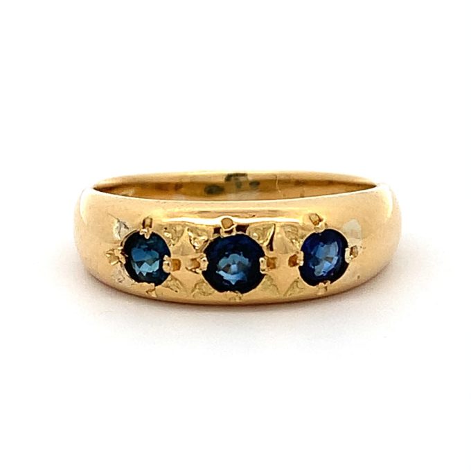 Yellow Gold Sapphire Bombe Ring