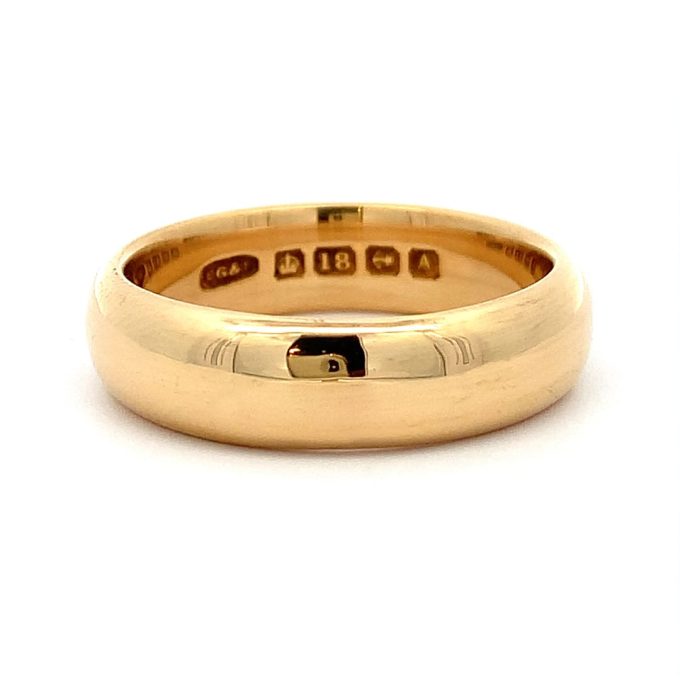 Vintage 18ct Gents Gold Band 6mm