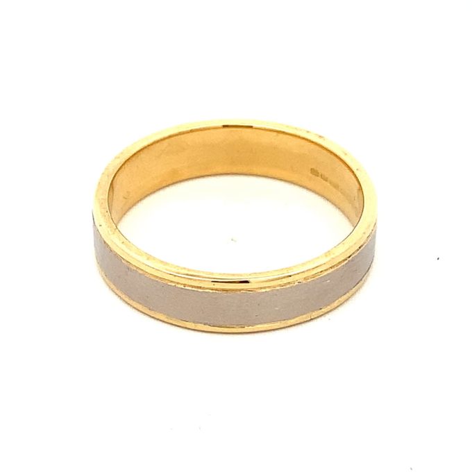 18ct Two Tone Gold Band 5mm