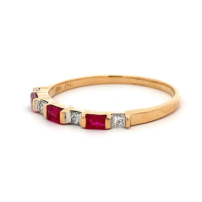 Ruby and Diamond Seven Stone Ring
