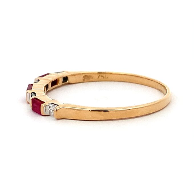 Ruby and Diamond Seven Stone Ring