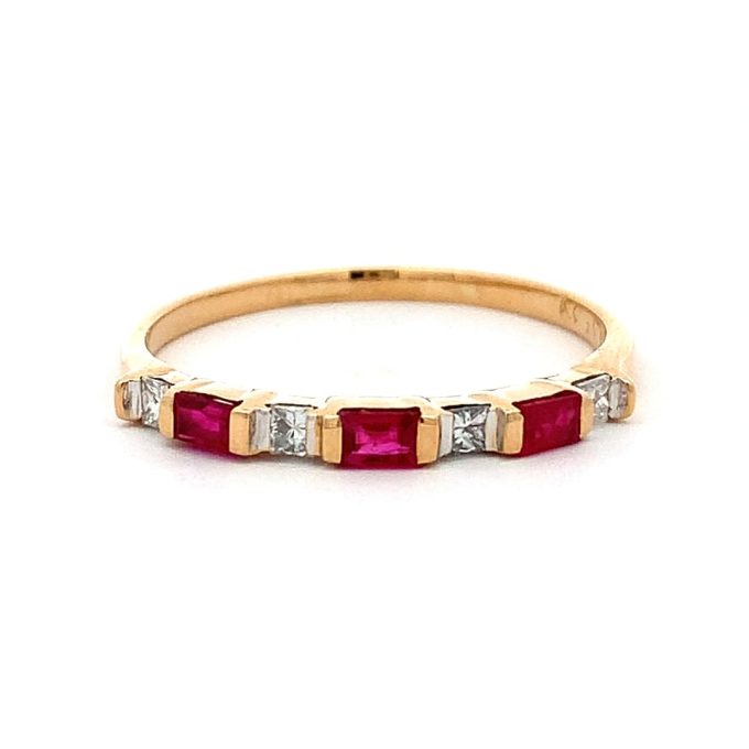 Ruby and Diamond Seven Stone Ring