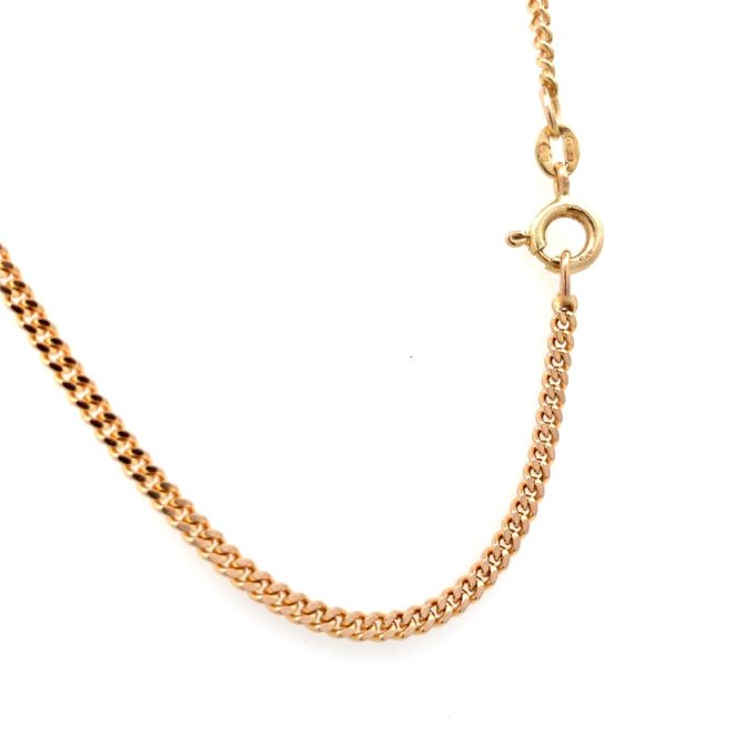 9ct Gold Flat Curb Link Chain - 16 Inch